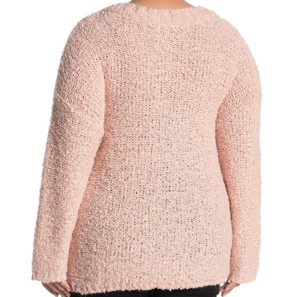 Susina Chunky Knit Boucle V Neck Sweater Rose Pink Size 3X - Picture 2 of 6